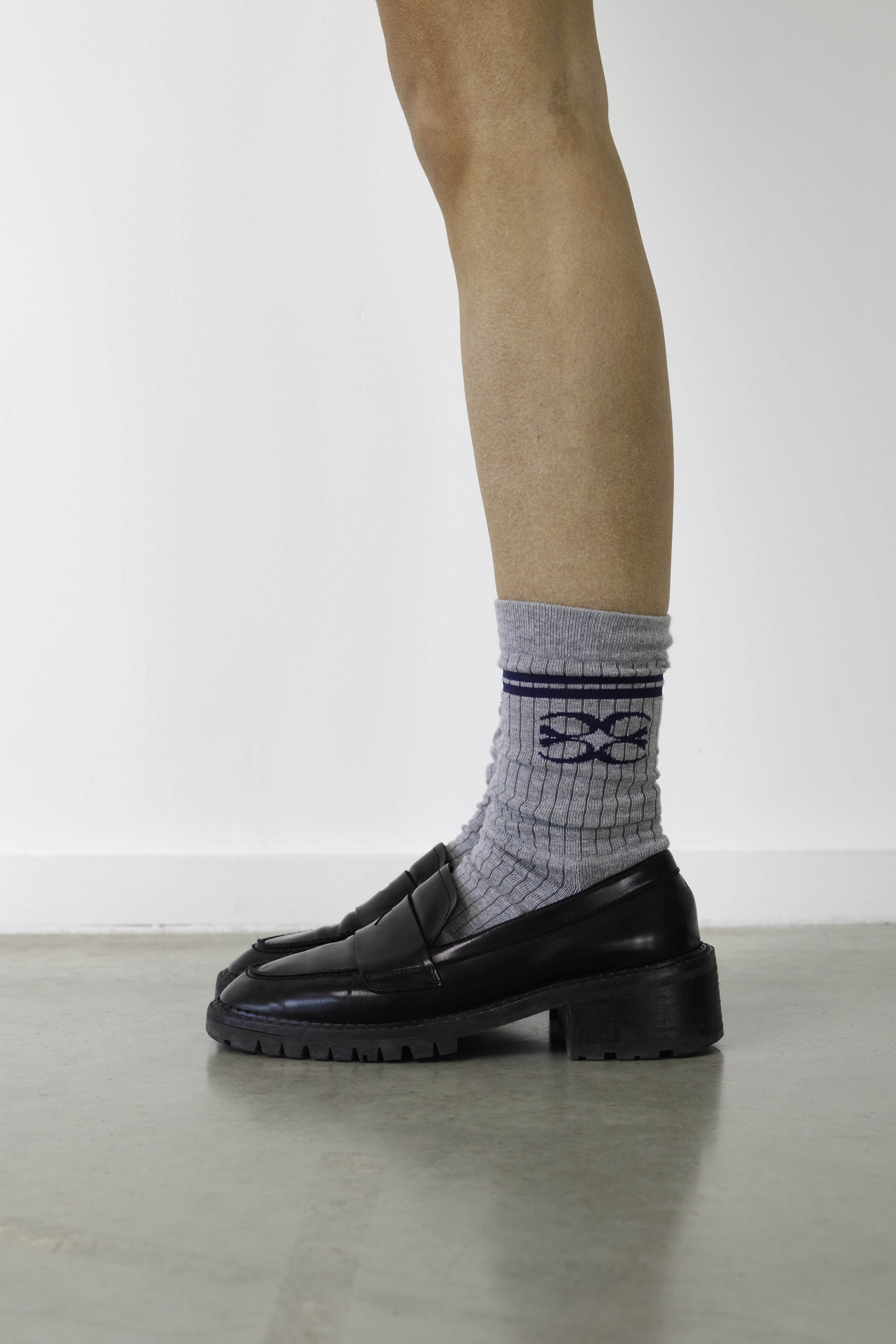 Coucou socks - Grey with navy logo