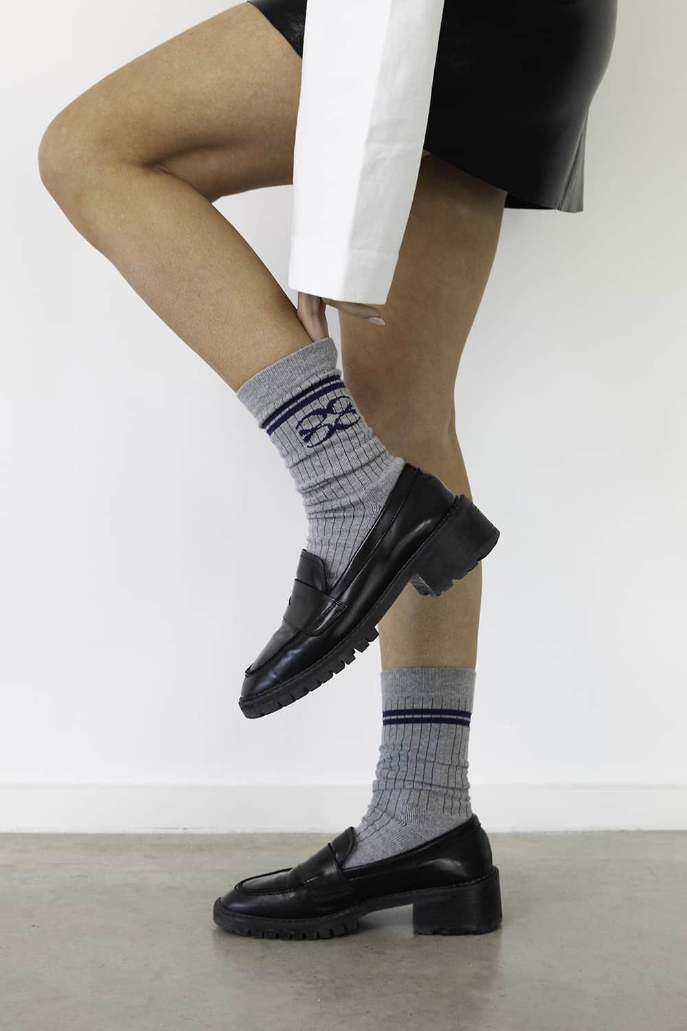 Coucou One size Coucou socks - Grey with navy logo