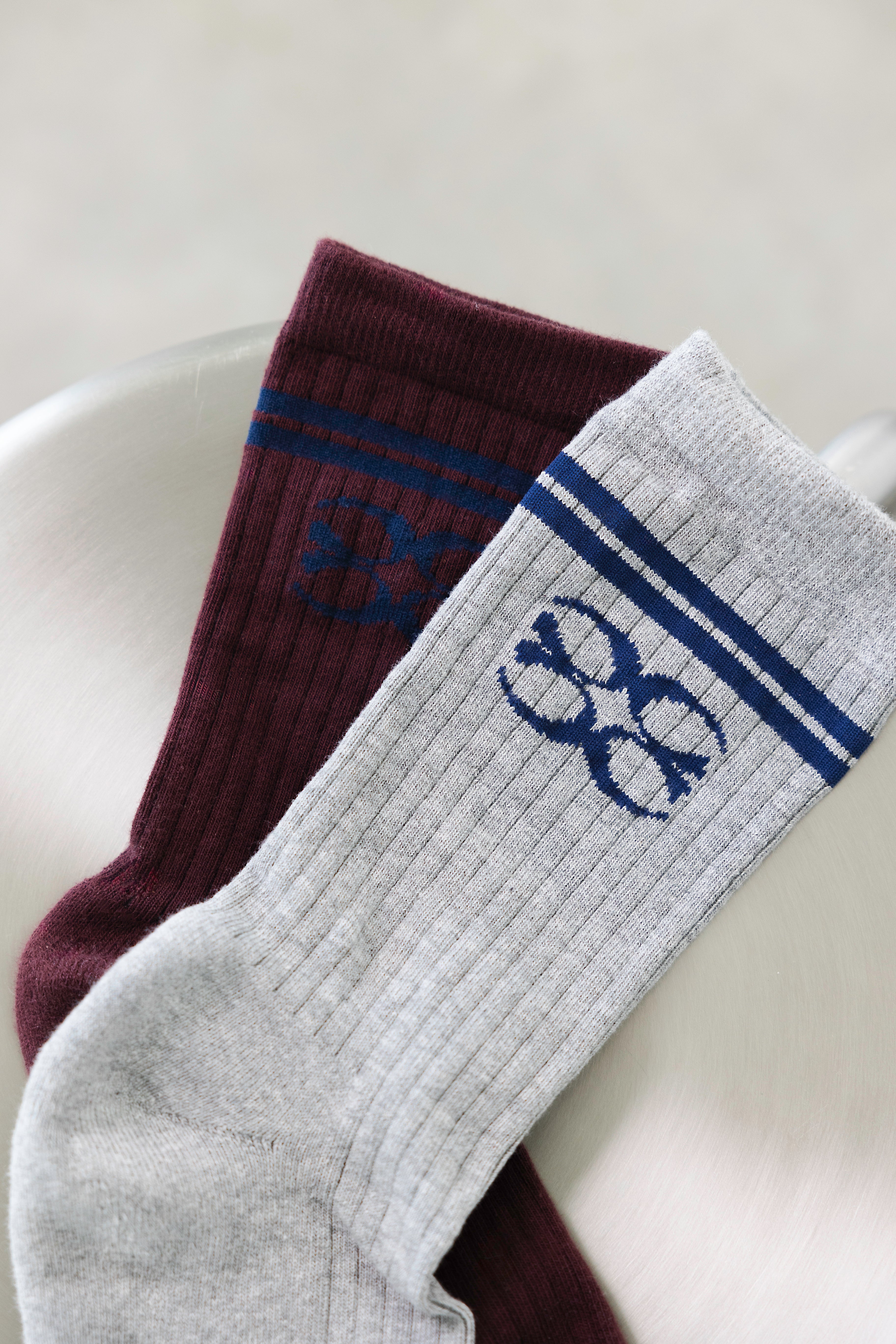 Coucou socks - Grey with navy logo