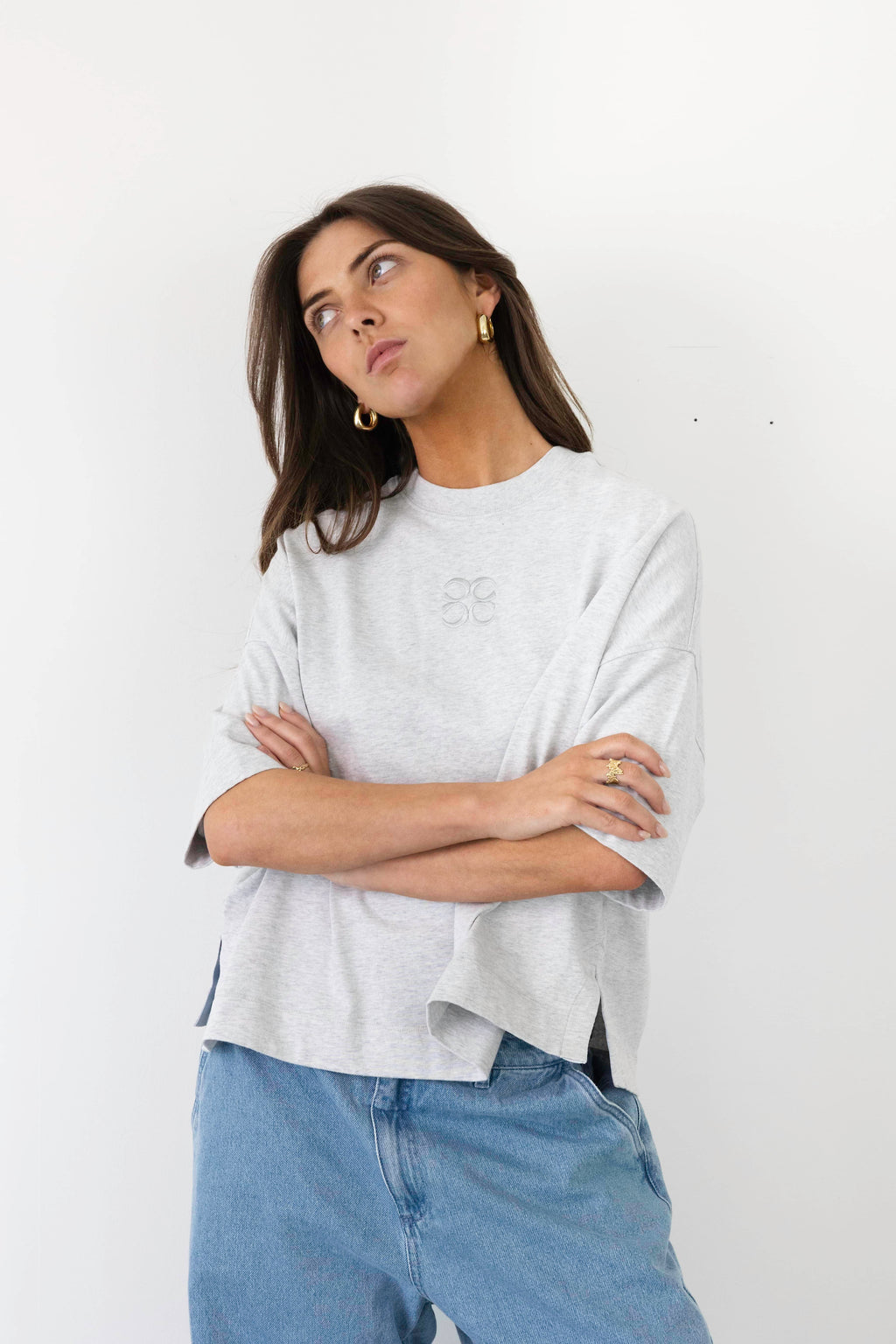 Coucou Mimosa tee short sleeves - Light grey