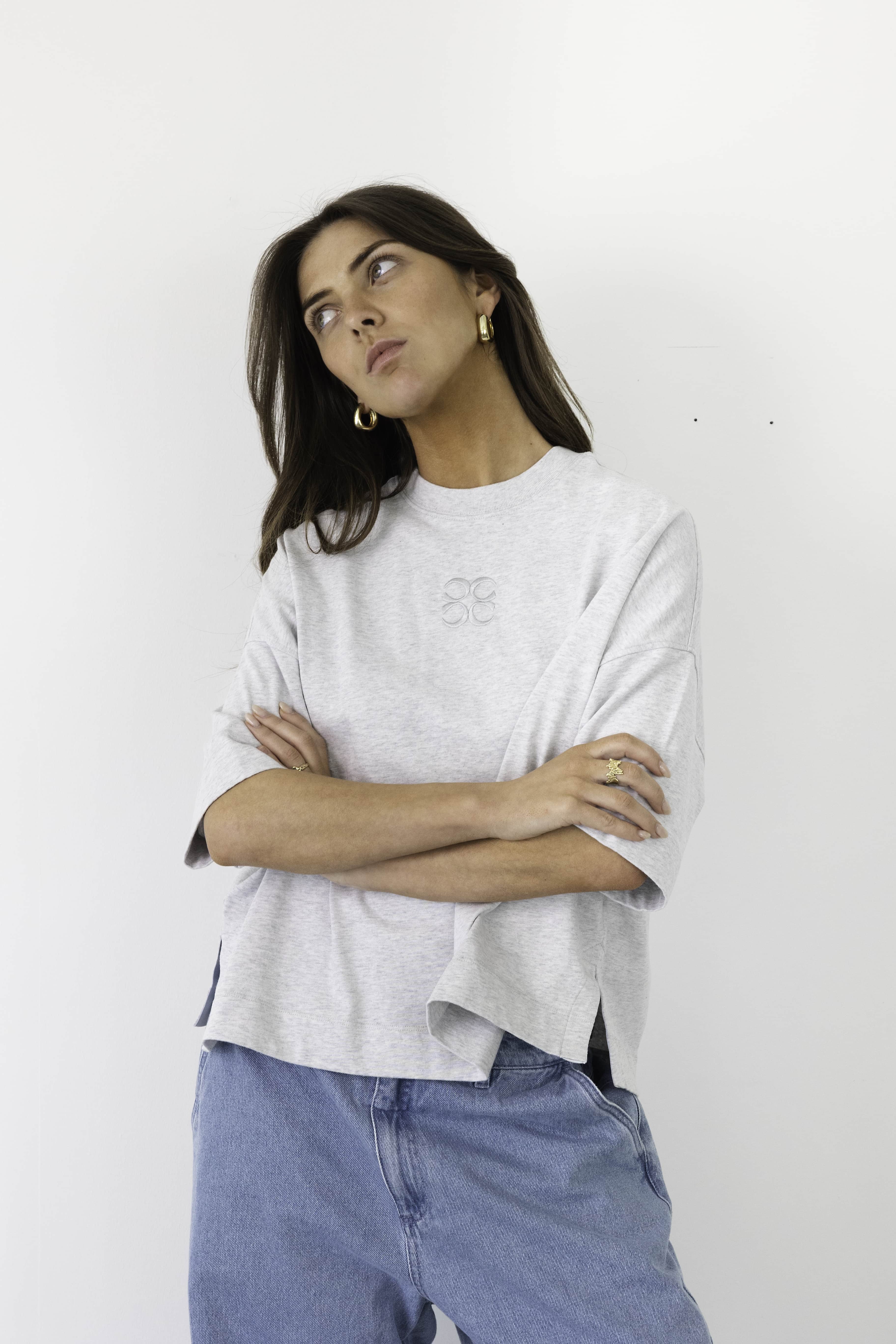 Coucou Mimosa tee short sleeves - Light grey