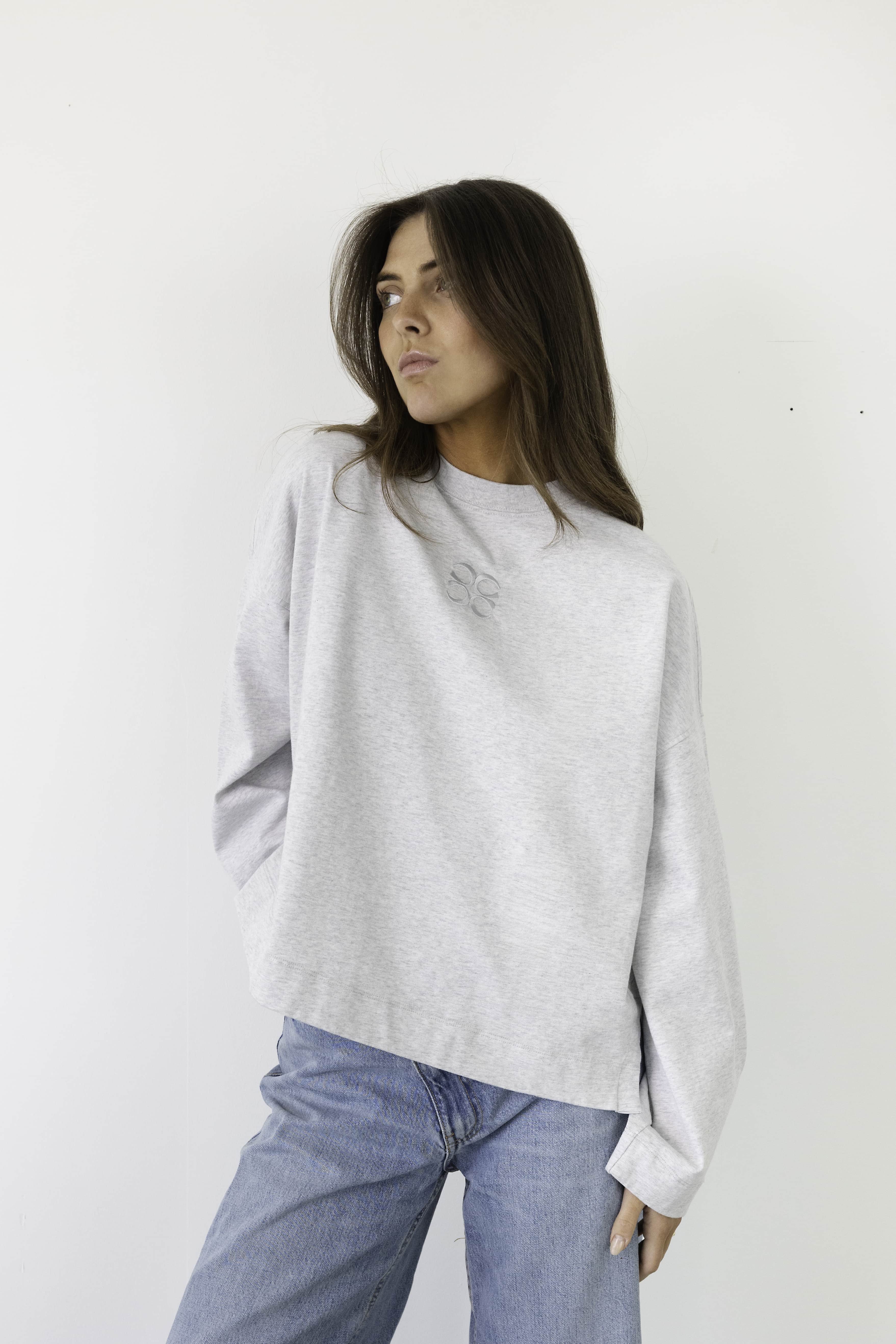 Coucou Mimosa tee long sleeves - Light grey