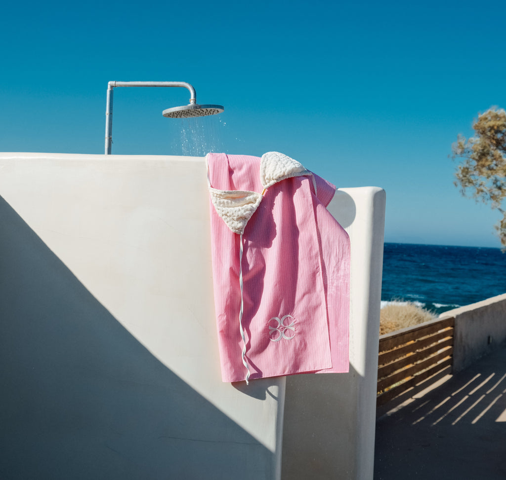 Moon pareo - Red stripes with white logo