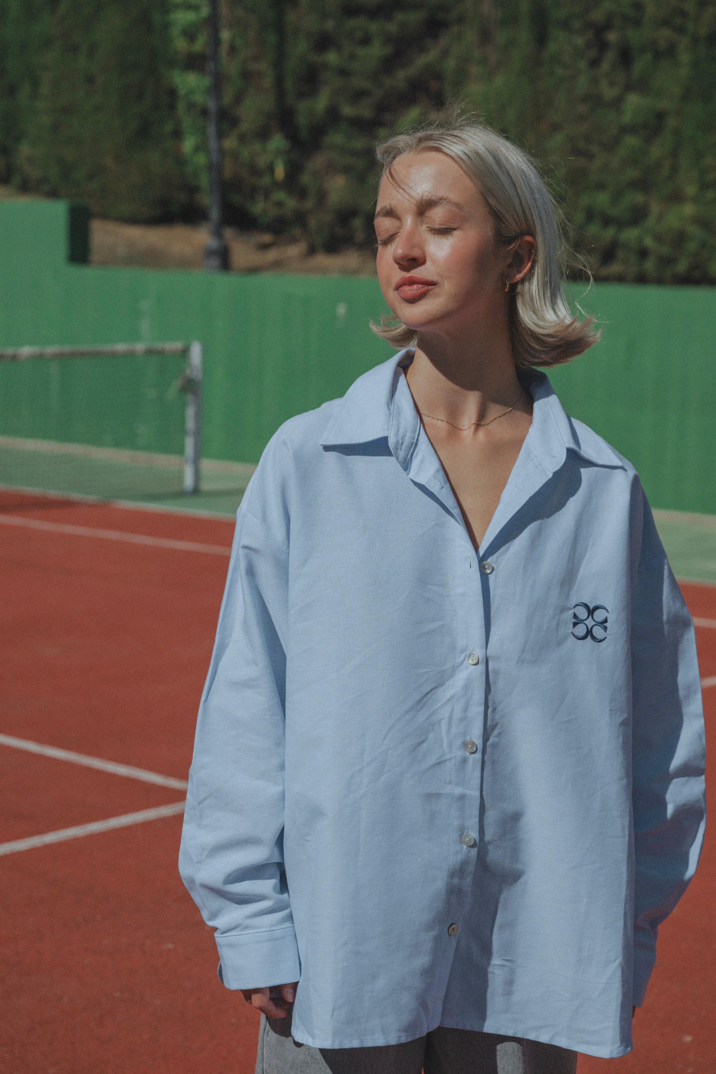 Moon blouse - Light blue with navy coucou logo