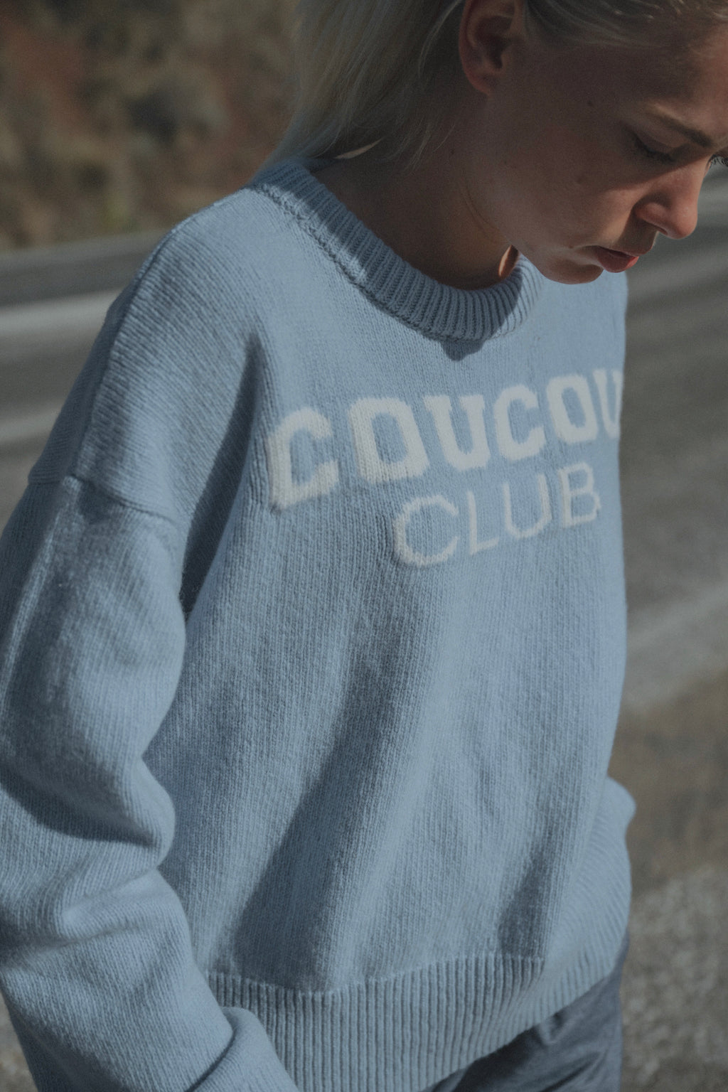 Macaron knitwear pull - Light blue coucou club