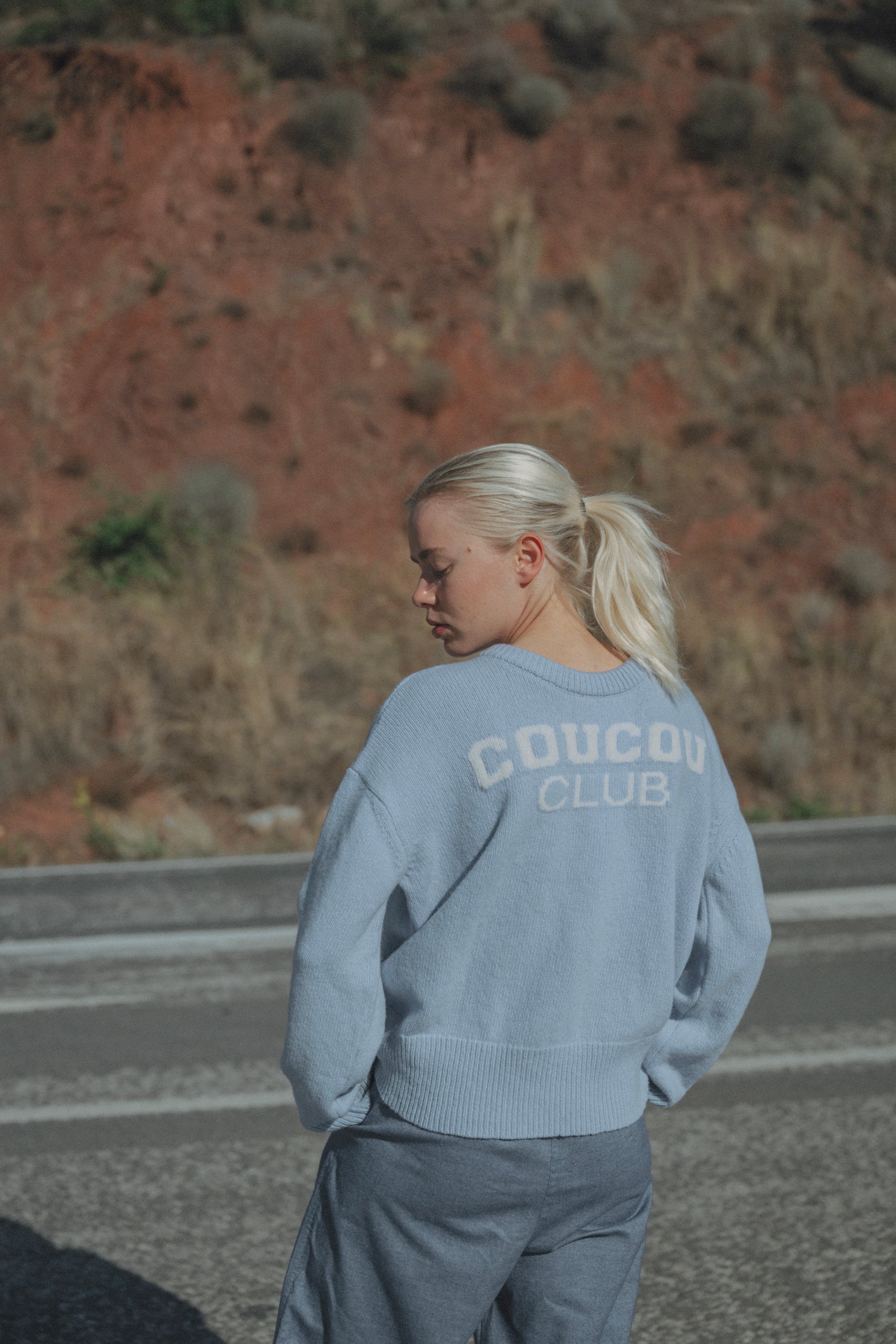 Macaron knitwear pull - Light blue coucou club