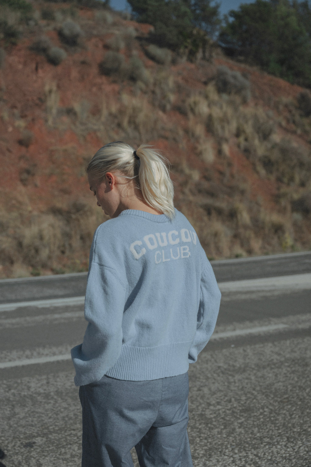 Macaron knitwear pull - Light blue coucou club