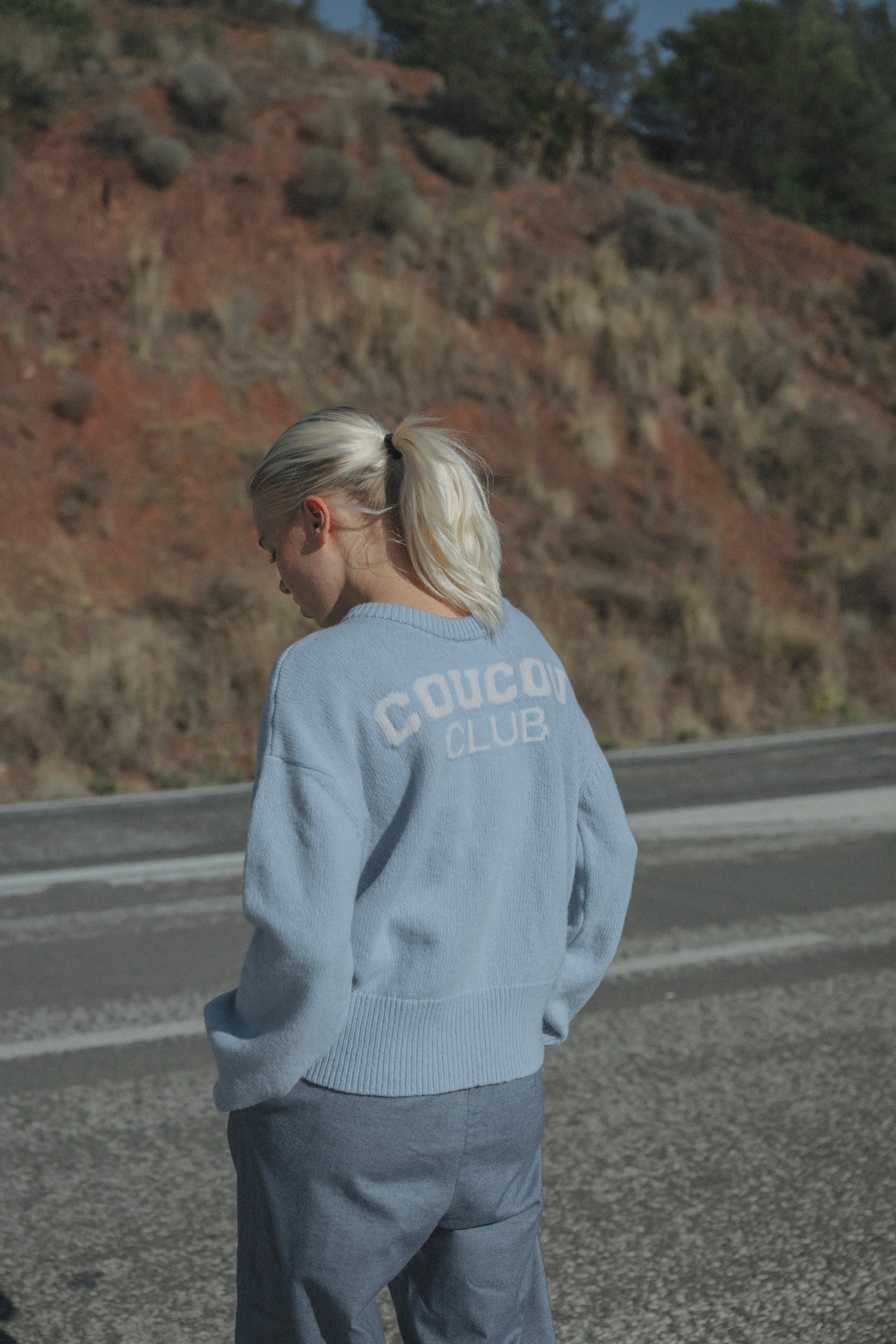 Macaron knitwear pull - Light blue coucou club