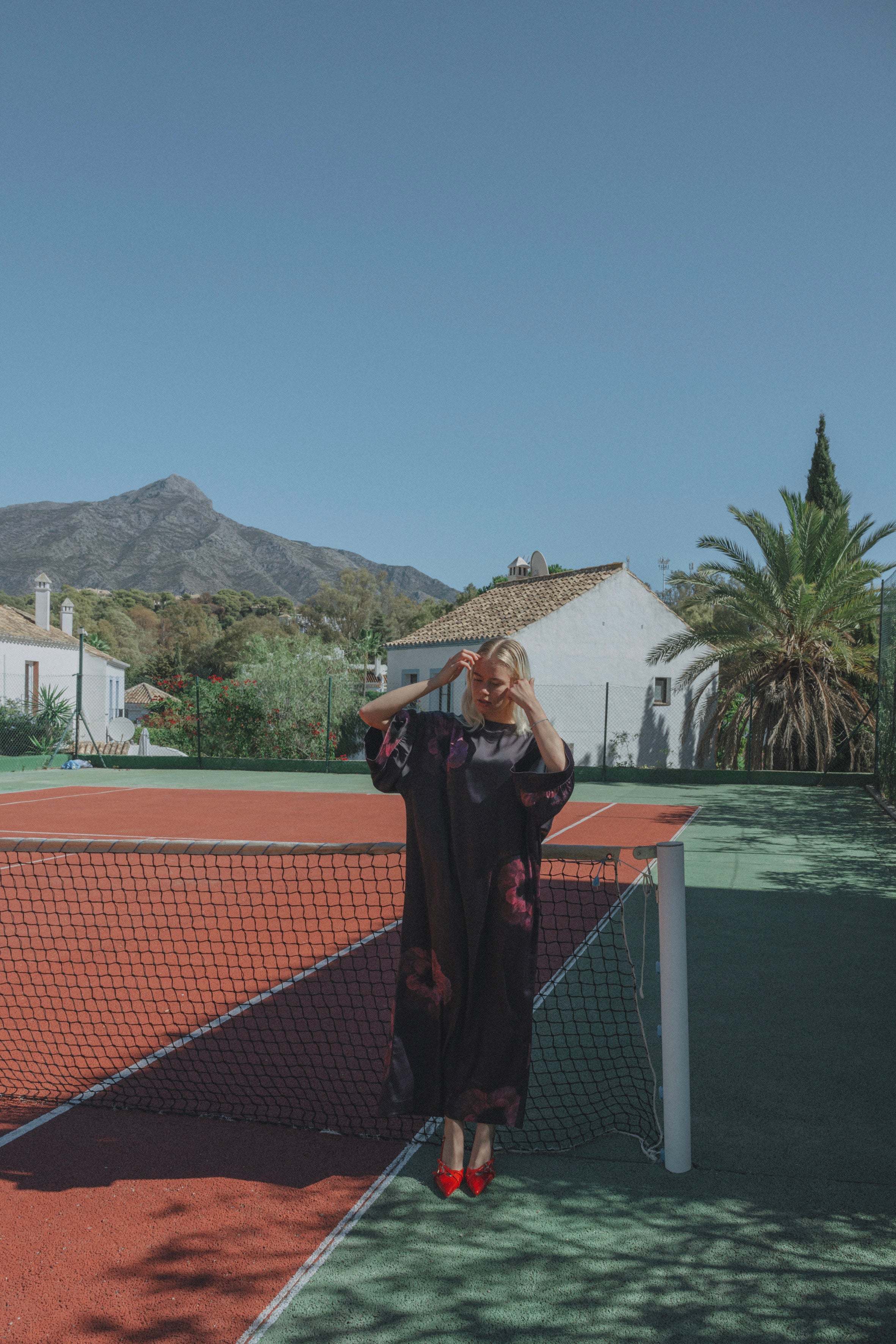 Garden dress - Purple with Coucou flower print