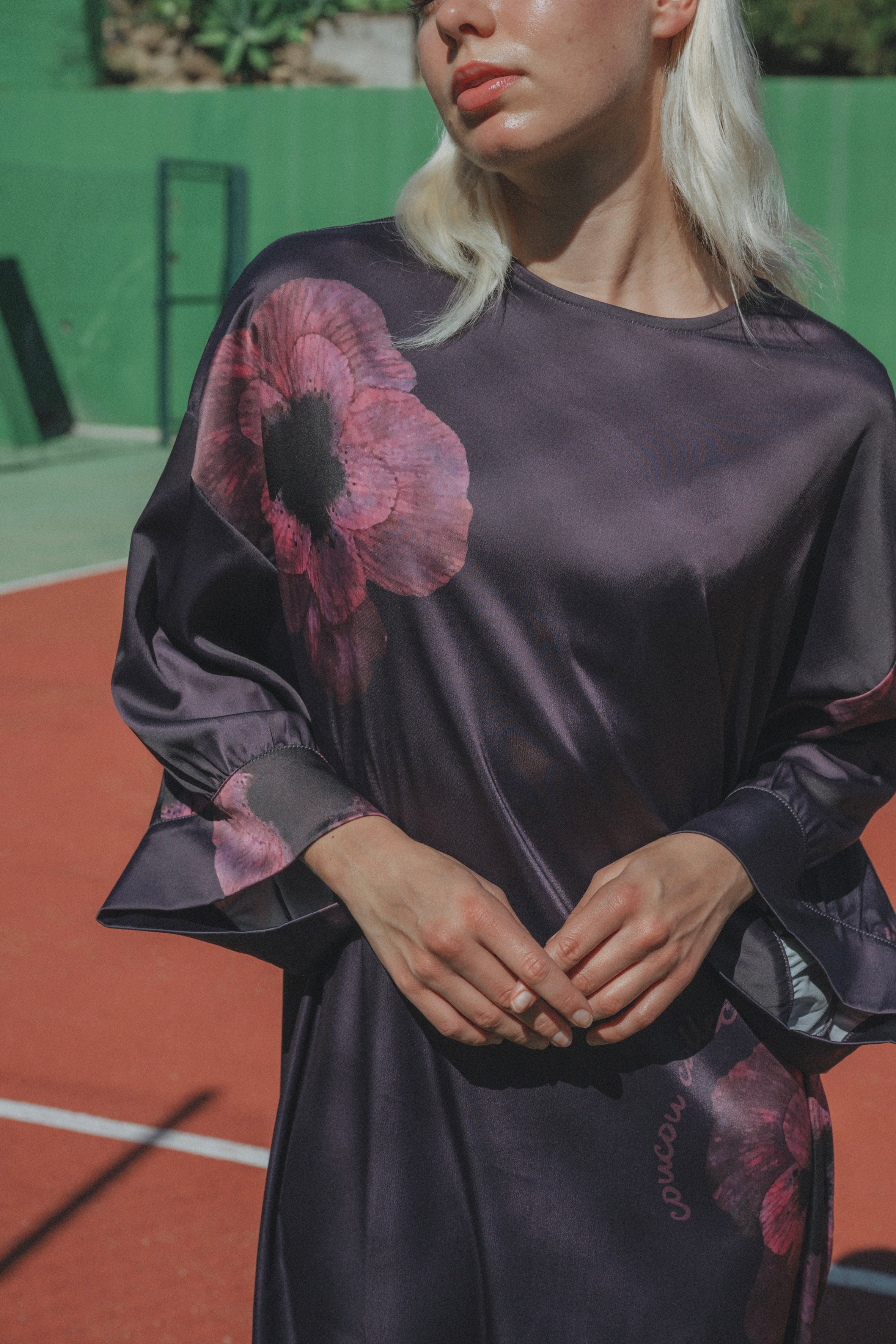 Garden dress - Purple with Coucou flower print