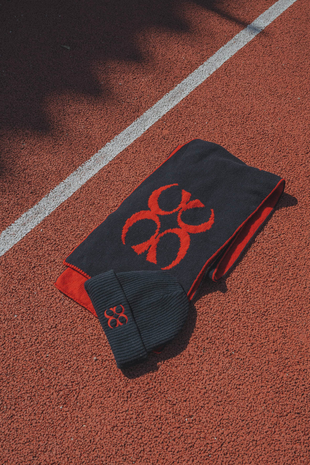 Coucou One size Willow scarf - Navy with red coucou logo