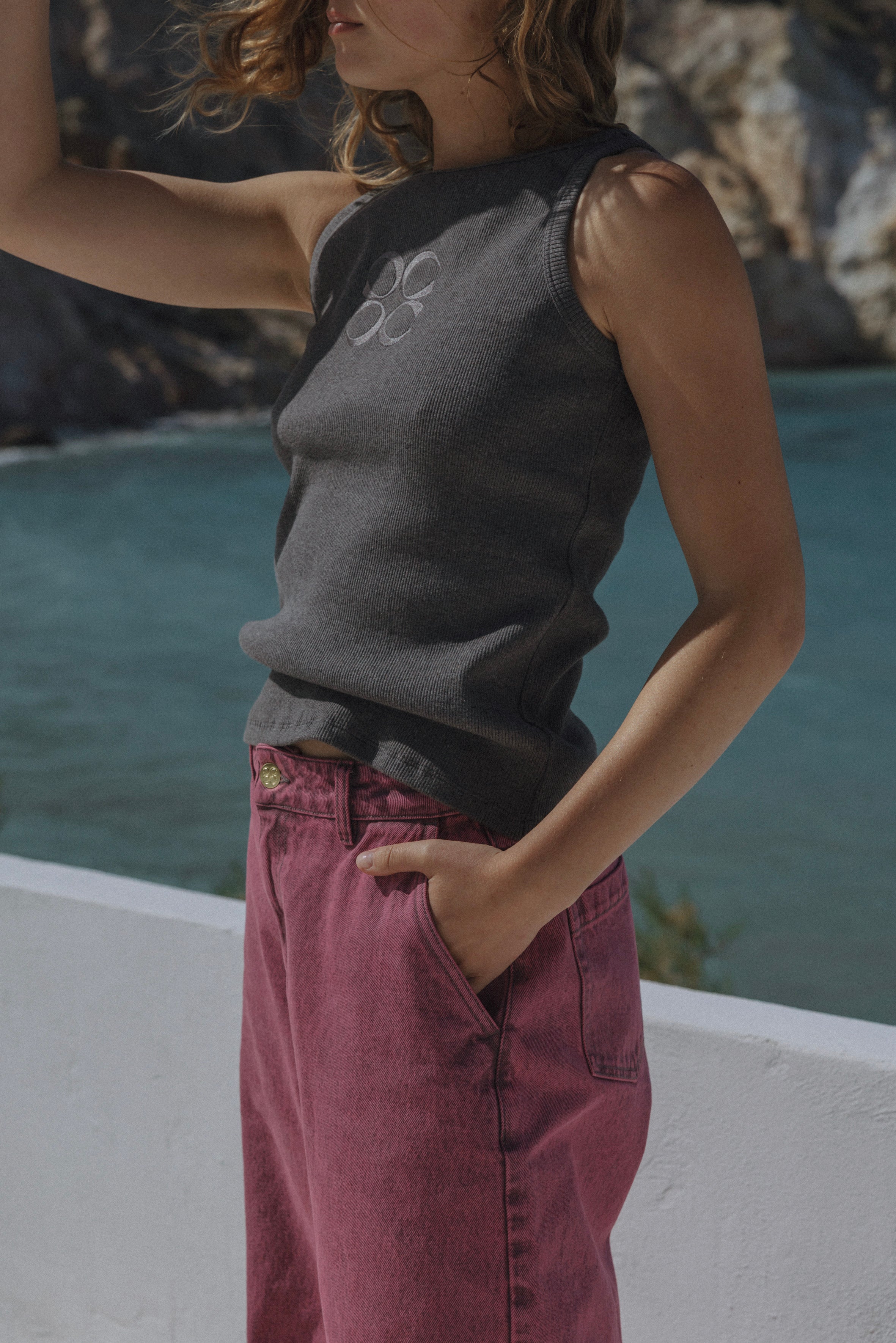 Bali tank top - Dark grey with logo