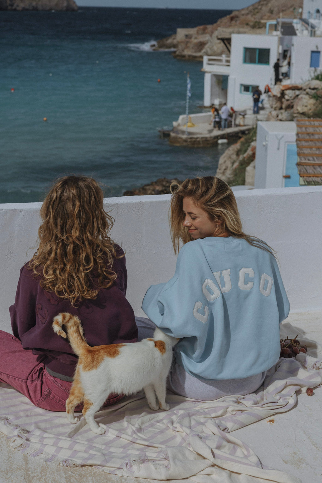 Coucou One size Joseph sweater - Light blue with ecru letters