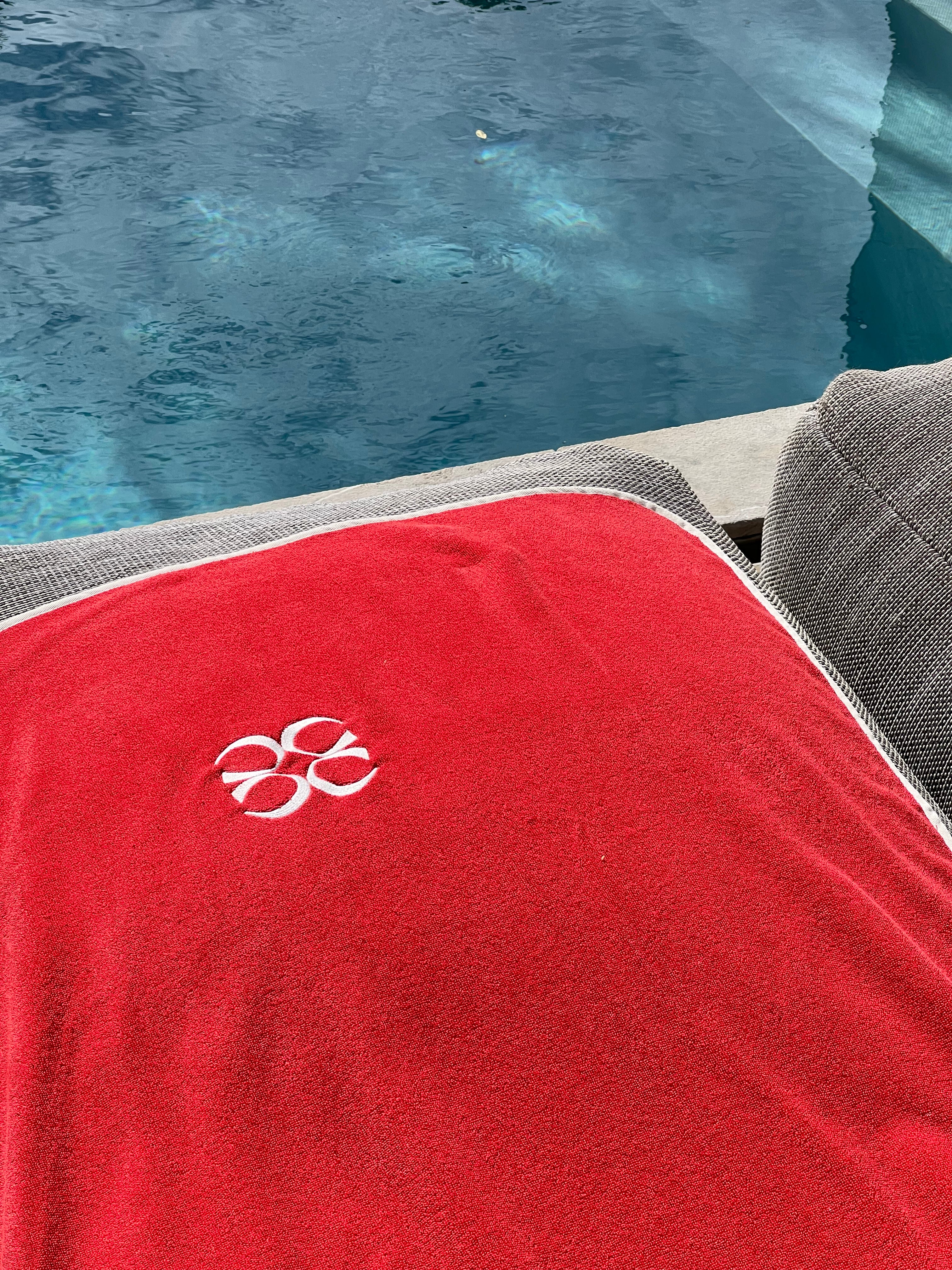 Coucou beach towel - Red terry fabric