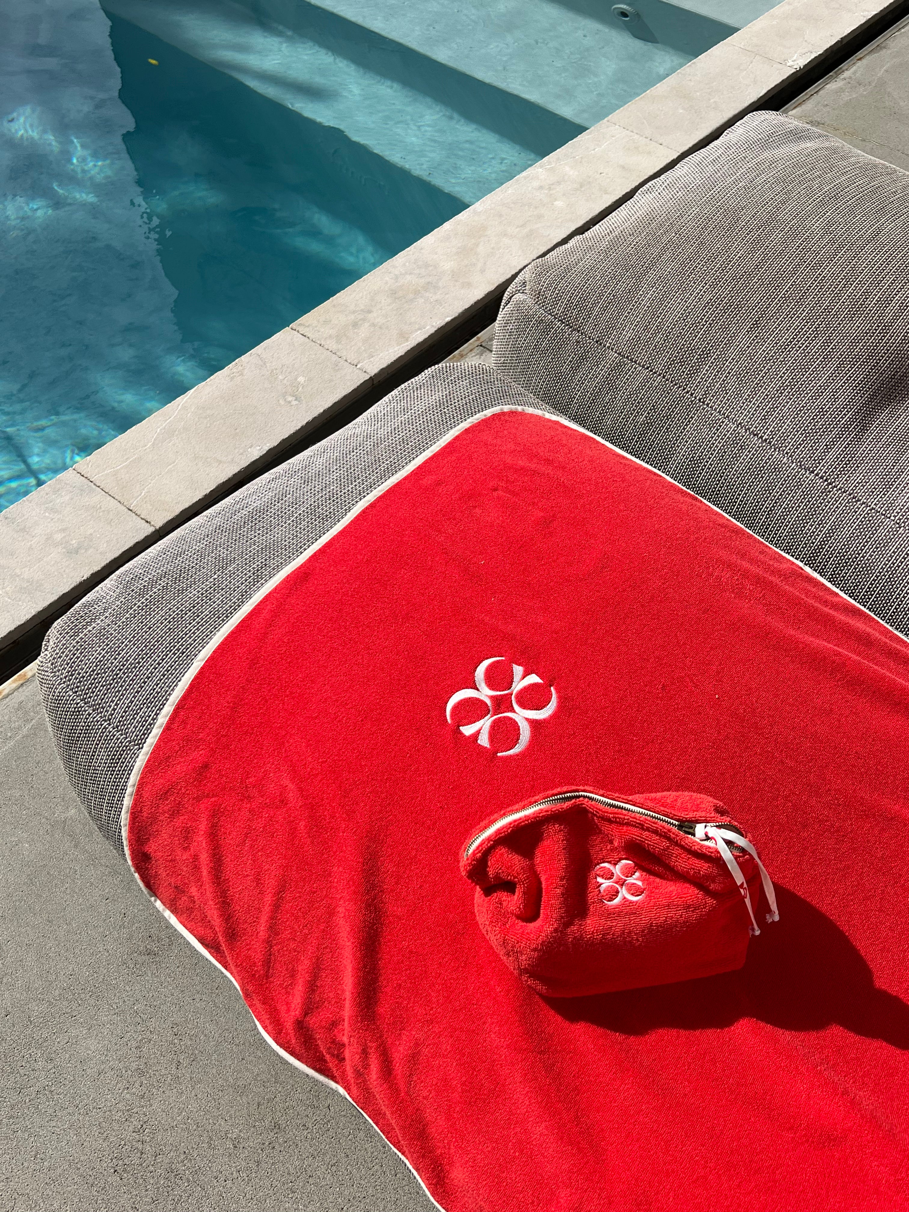 Coucou beach towel - Red terry fabric