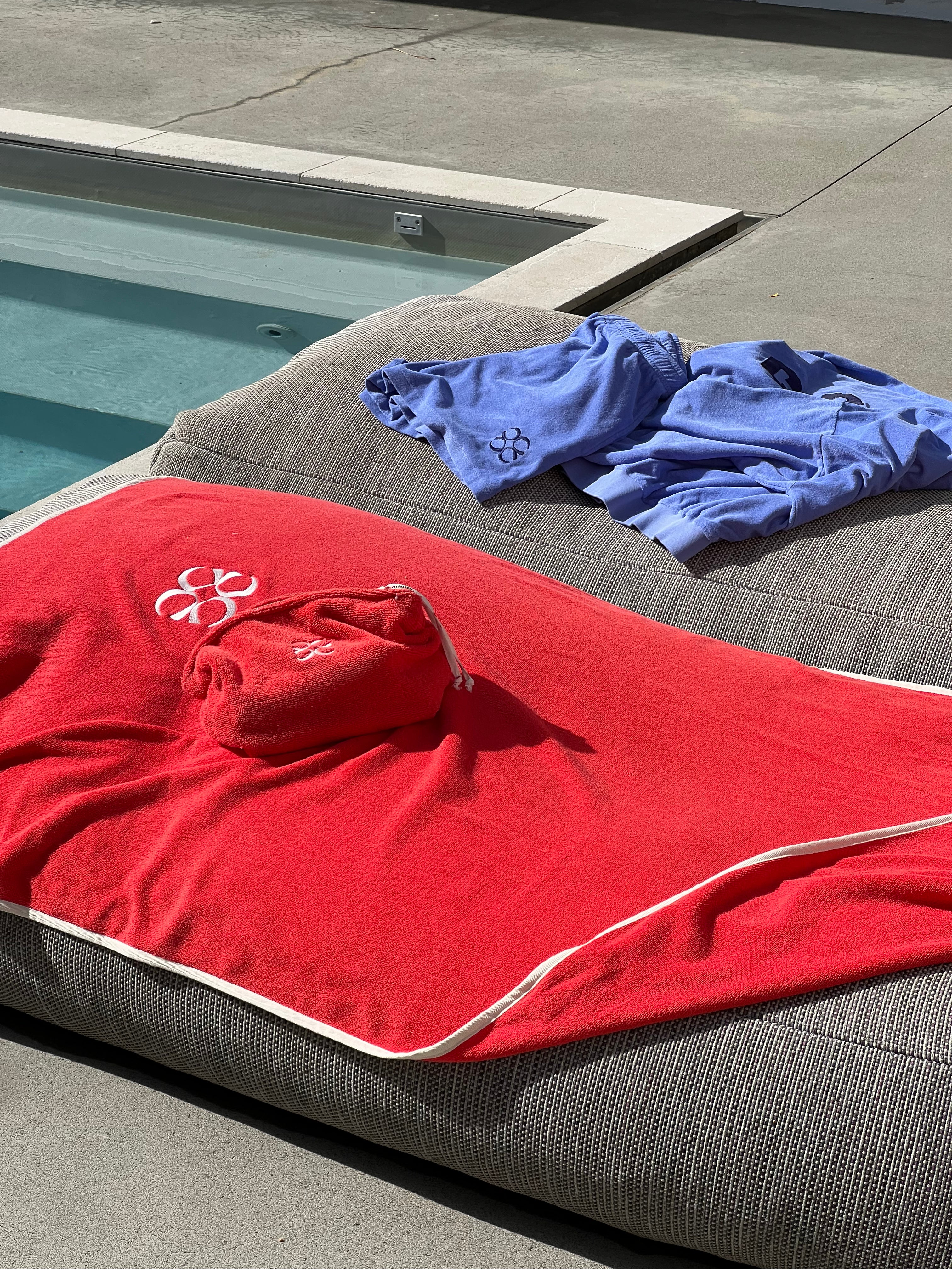 Coucou beach towel - Red terry fabric