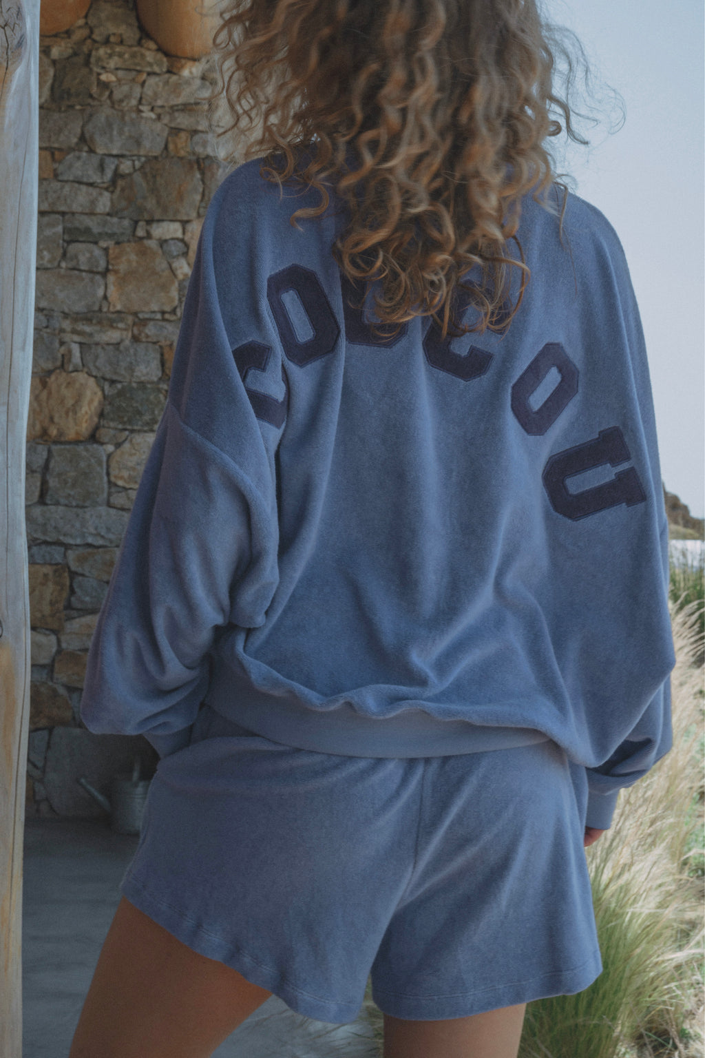 Joseph sweater terry fabric - Purple with navy letters