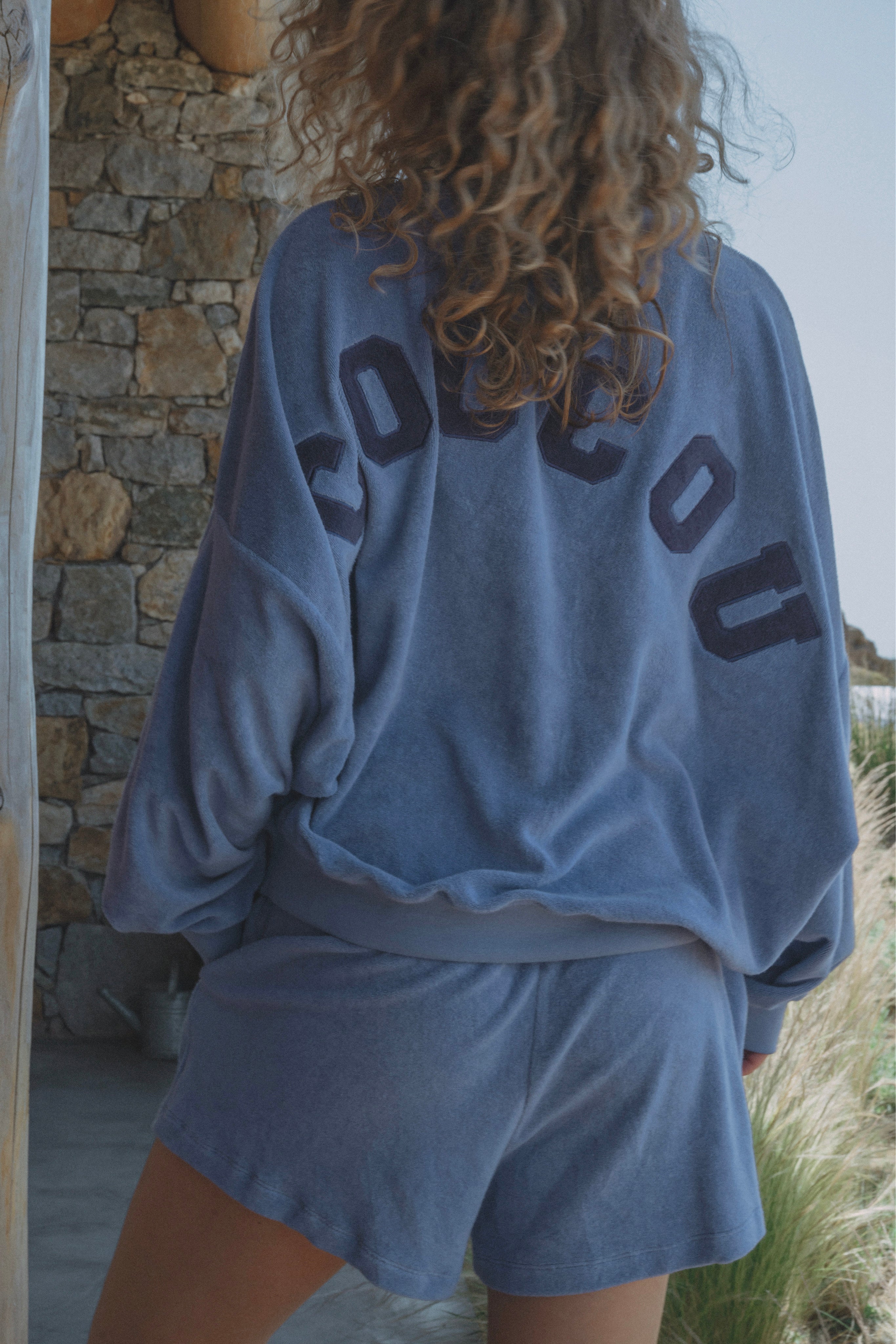 Joseph sweater terry fabric - Purple with navy letters