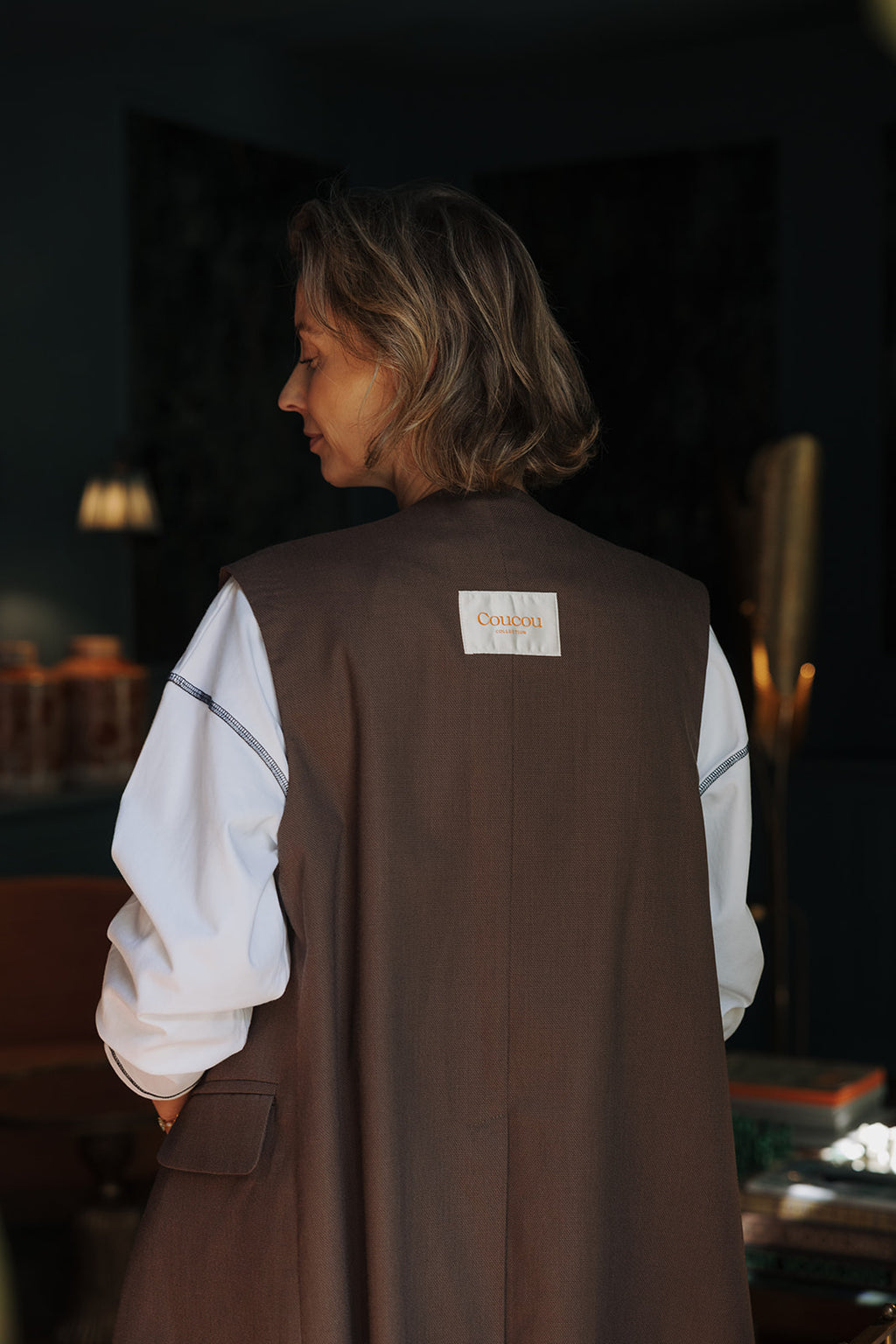 Aperol sleeveless vest - Brown