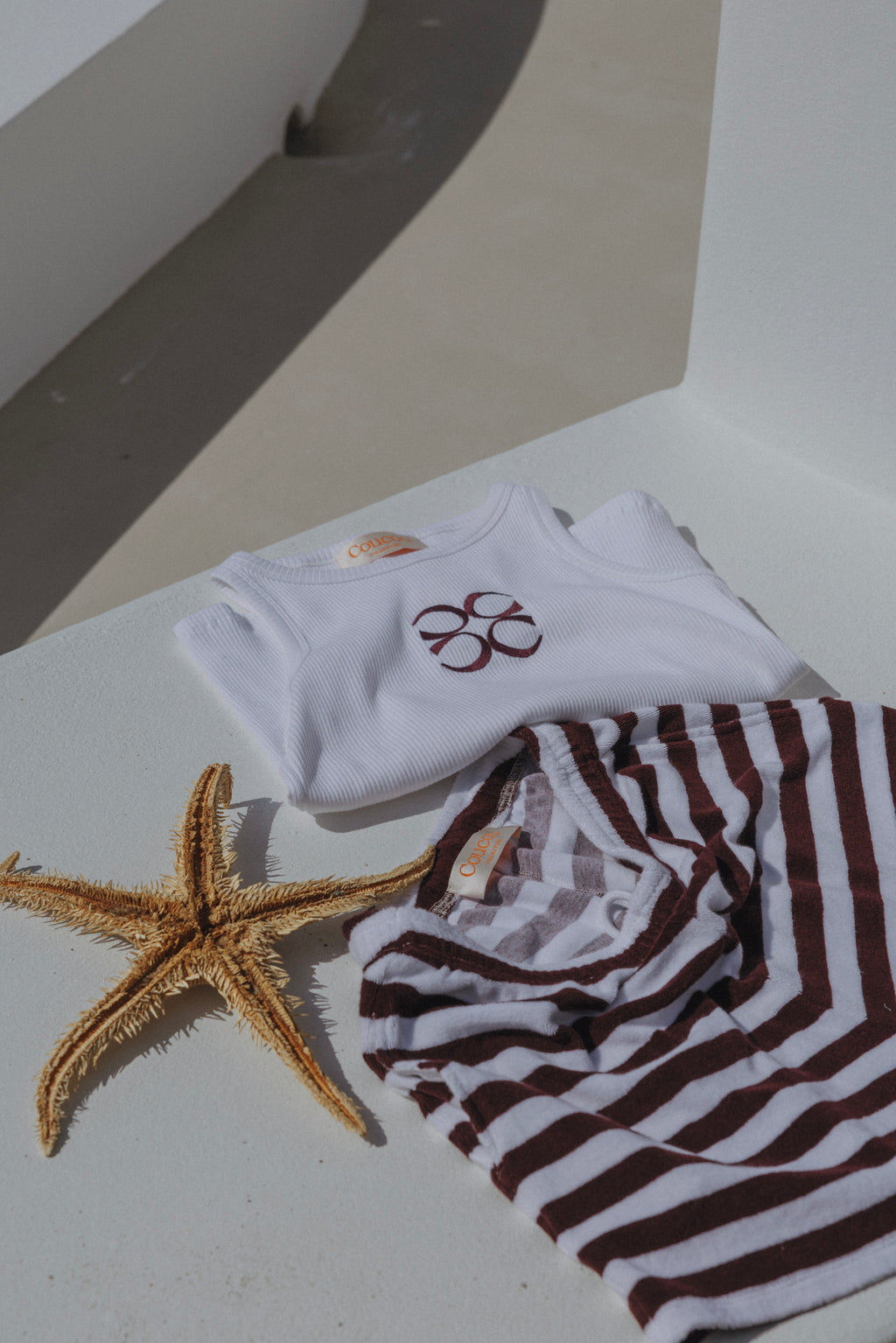 Bali tank top - White with bordeaux logo