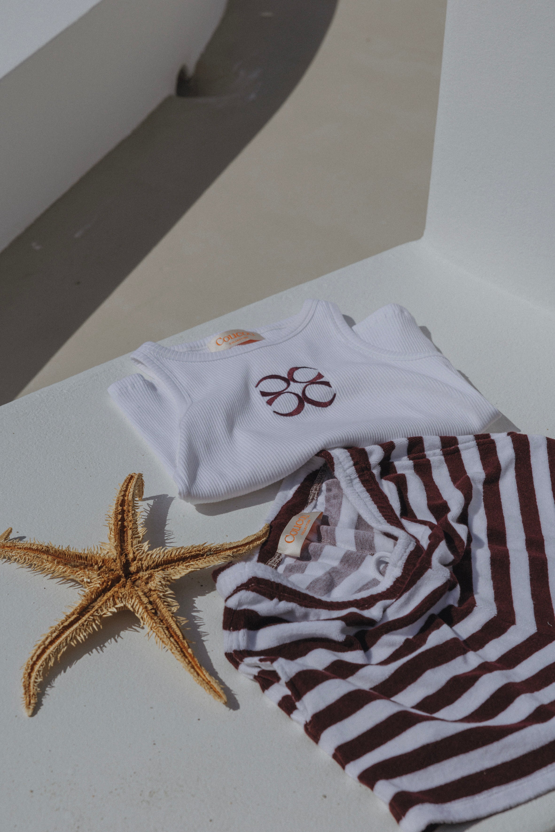 Bali tank top - White with bordeaux logo