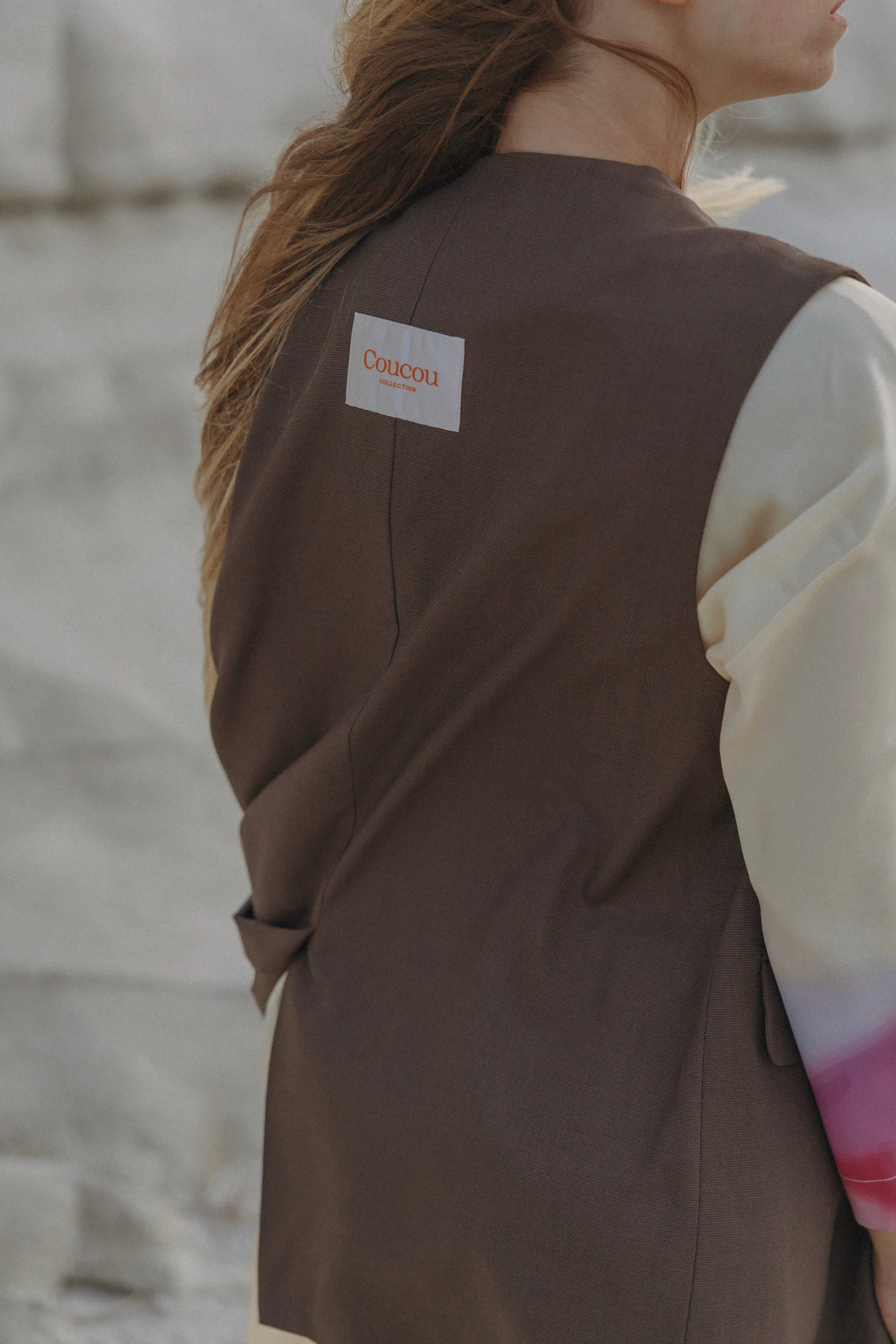 Aperol sleeveless vest - Brown